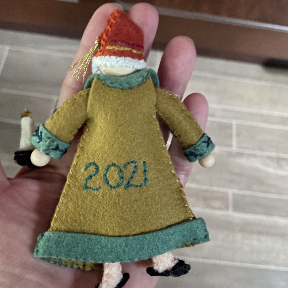 Hand Embroidered, Hand Sewn Mr. Scrooge Ornament - Picture 2 of 2